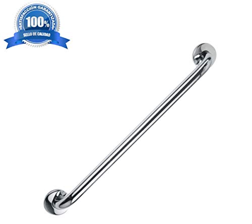 Barra de Seguridad para Baño de Acero INOX · Barra de Agarre para baño de discapacitados · Barra de Baño Minusvalidos Medidas (450mm Largo, 32mm Diametro)