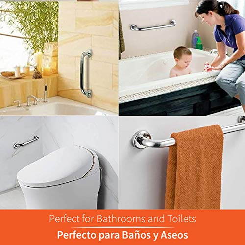 Barra de Seguridad para Baño de Acero INOX · Barra de Agarre para baño de discapacitados · Barra de Baño Minusvalidos Medidas (450mm Largo, 32mm Diametro)