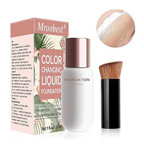 Base De Maquillaje, Base Liquida, Liquid Foundation, Base líquida de larga duración, base de maquillaje, base de cambio de color impecable, corrector de maquillaje para cara y cuello