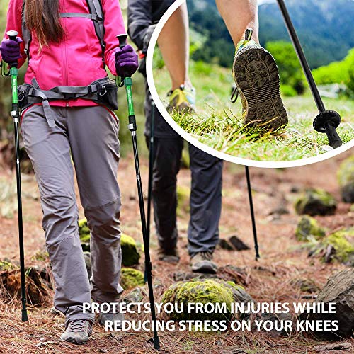 Bastón de Trekking Plegable Terra Hiker, Ultra Ligero, Plegable Y Ajustable, Perfecto Para Practicar Senderismo, Caminar, Viajar, Viajes de Mochilero (2 Piezas)