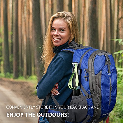 Bastón de Trekking Plegable Terra Hiker, Ultra Ligero, Plegable Y Ajustable, Perfecto Para Practicar Senderismo, Caminar, Viajar, Viajes de Mochilero (2 Piezas)