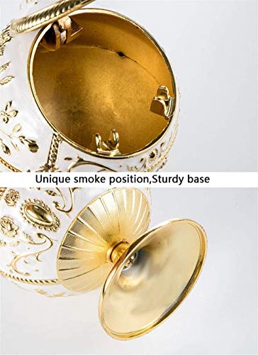 BATOWE Cenicero portátil con Tapa a Prueba de Viento de Metal jardín Rose Ash Vendimia Soporte for los Fumadores, Escritorio Fumadores Cenicero for el hogar (Color : Platinum, Size : 10 * 13cm)