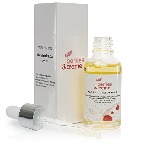 Bayas y crema aceite de marula Facial Serum con potente orgánico activos para más jóvenes, más brillante, más piel radiante