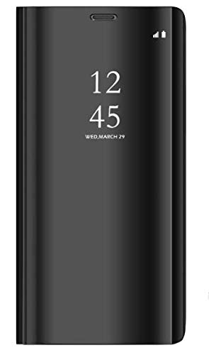 BCIT Samsung Galaxy S9 Funda - Modelo Inteligente Fecha/Hora Ver Espejo Brillante tirón del Caso Duro con para el Samsung Galaxy S9 - Negro