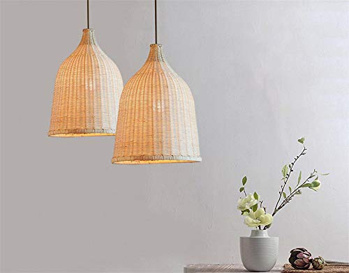 BCLGCF Iluminación Colgante con Viga Artesanal, Pantalla De Ratán Natural, Lámpara De Cocina Ajustable Lámpara Colgante De Techo para Isla De Cocina, Restaurantes, Hoteles Y Tiendas