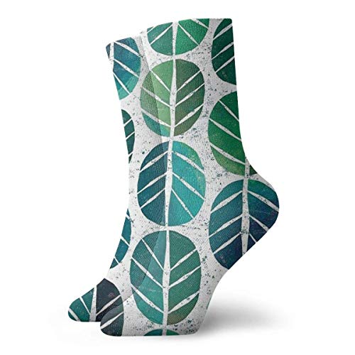Be-ryl I Love Nature Green Leaf Plant Calcetines para Hombres y Mujeres Calcetines Casuales 30CM