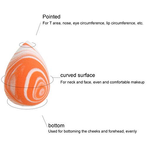 Beashine Esponja de la Belleza, Huevo de Belleza, 1* Patrón de mármol Bicolor Gota de Agua húmeda y Seca Oblicua Corte Huevo de Belleza de la Esponja del Maquillaje Magic (Gota de Agua de salmón)