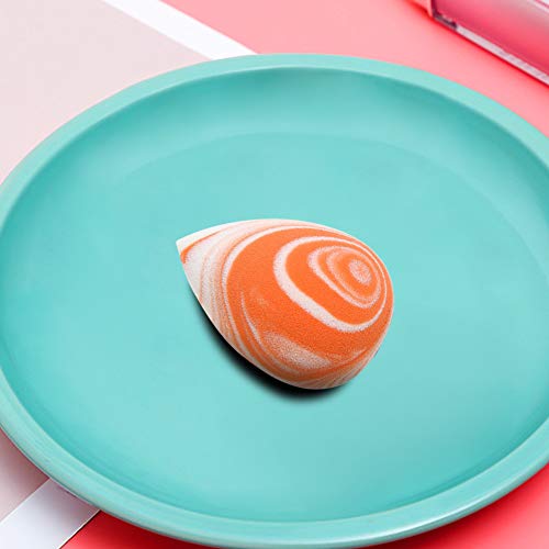 Beashine Esponja de la Belleza, Huevo de Belleza, 1* Patrón de mármol Bicolor Gota de Agua húmeda y Seca Oblicua Corte Huevo de Belleza de la Esponja del Maquillaje Magic (Gota de Agua de salmón)