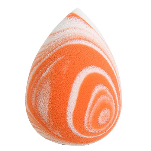 Beashine Esponja de la Belleza, Huevo de Belleza, 1* Patrón de mármol Bicolor Gota de Agua húmeda y Seca Oblicua Corte Huevo de Belleza de la Esponja del Maquillaje Magic (Gota de Agua de salmón)