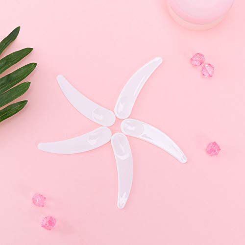 Beaupretty 50pcs mini espátulas de maquillaje desechables crema facial máscara cuchara espátulas de plástico cosmético cucharas espátula de punta de máscara (blanco)