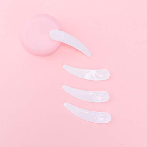 Beaupretty 50pcs mini espátulas de maquillaje desechables crema facial máscara cuchara espátulas de plástico cosmético cucharas espátula de punta de máscara (blanco)