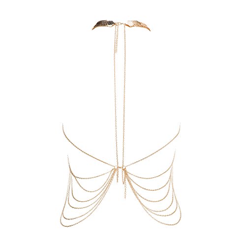 Beauty7 Cadena de Cuerpo Gargantillas Aleación Dorado Multicapa Múltiples Capas Collares Bisutería Borlas Colgantes Cóctel Fiestas Party Regalo Punk Mujeres Sexy Moda Dorado