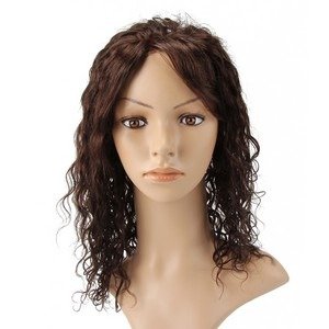 Beauty7 Extension Postizo Pelo Cabello Wig de Larga 20 pelugadas Peso 125 g Peluca Para Mujer Adulto Rizos Ondulada Profundo Color 2 Marrón