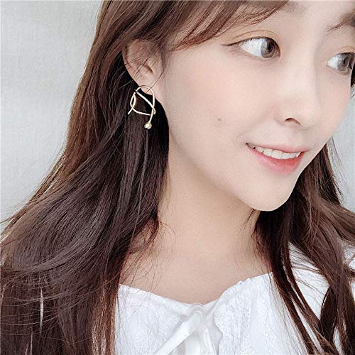 BEAUTYLEE Pendientes para Mujer Aguja Plateada S925 Pendientes con Nudos para Mujer Pendientes Grandes curvados de líneas fluidas