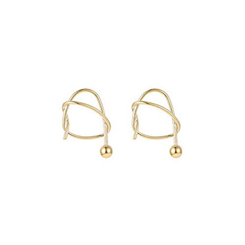 BEAUTYLEE Pendientes para Mujer Aguja Plateada S925 Pendientes con Nudos para Mujer Pendientes Grandes curvados de líneas fluidas