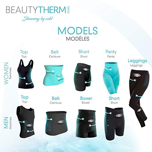 Beautytherm – Leggings cortos anticelulíticos para mujer – Panty triple acción adelgazante y reductor – Efecto push Up – Tecnología francesa Cosméto Jade Negro XL