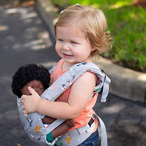 Bebamour Porta Muñecas para Niños Portabebés Delantero y Trasero Original de Algodón para Muñecas para Niños y Niñas (Grey Sheep)