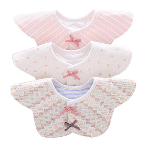 Bebé baberos,3pcs Baberos Grande Absorbente y Suave de Algodón Orgánico para niños 1-3 Años,Baberos de diseño rotacional
