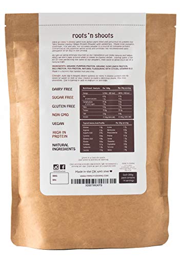 Bebida de Proteínas Vegana con B12 Agregado, 500g (Vainilla) Hecha con 4 Proteínas de Plantas Premium | Sin Gluten | Sin Azúcar | Ingredientes Totalmente Naturales