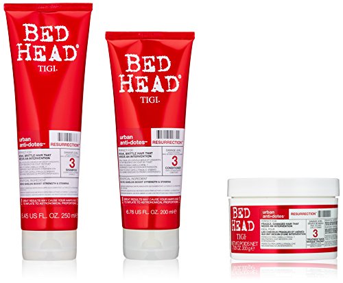 Bed Head by TIGI Kit Resurrection Champú + Acondicionador + Máscara para cabello fragil