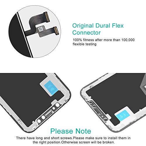 Beefix Reemplazo de Pantalla para OLED iPhone X Digitalizador de Pantalla Táctil OLED 3D Ensamblado con Kit de Reparacion Incluye Vidrio Templado y Kit Completo de Herramientas