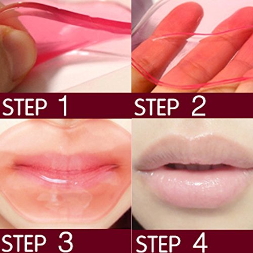 BEETEST Membrana de labios hidratante labios película pasta labio abundancia belleza maquillaje accesorios belleza rosa labio Gel máscara cuidado máscara membrana de colágeno (10 pieza)