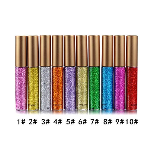Beito 1 unid brillante impermeable de sombra de ojos brillo delineador de ojos líquido maquillaje metálico delineador de ojos lápiz de larga duración ojo herramientas cosméticas(3 plata)