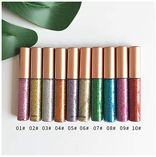 Beito 1 unid brillante impermeable de sombra de ojos brillo delineador de ojos líquido maquillaje metálico delineador de ojos lápiz de larga duración ojo herramientas cosméticas(3 plata)