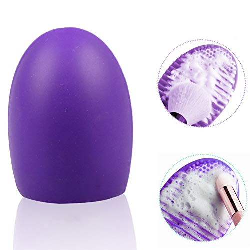 Beito 1 UNID Maquillaje de silicona Cepillo de limpieza Guante Huevo Cosmético Cepillo Limpiador Maquillaje Cepillo Lavado Tablero de limpieza Herramientas de limpieza Guante para dedos (púrpura)
