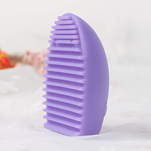 Beito 1 UNID Maquillaje de silicona Cepillo de limpieza Guante Huevo Cosmético Cepillo Limpiador Maquillaje Cepillo Lavado Tablero de limpieza Herramientas de limpieza Guante para dedos (púrpura)