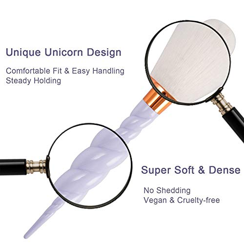 Beito 10 UNIDS Maquillaje Pro Juego De Cepillos Base Polvo Crema Blush Maquillaje Pinceles Con Espiral Mango Herramientas De Maquillaje De FantasíA Con Un Limpiador De Pinceles Gratis (PúRpura)