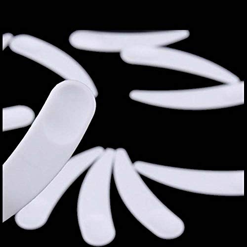 Bekith 600 espátulas de maquillaje curvas desechables para cosméticos, espátula blanca de plástico, crema facial para mezclar y muestrear
