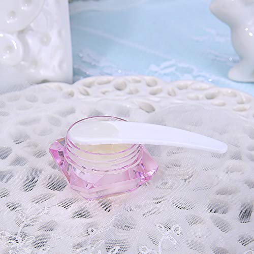 Bekith 600 espátulas de maquillaje curvas desechables para cosméticos, espátula blanca de plástico, crema facial para mezclar y muestrear