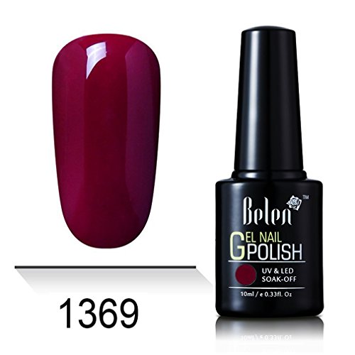 Belen Kit de manicura de gel, 4 colores, secado UV LED, esmalte de gel de 10 ml, lámpara UV de 36 W, juego de capa base y capa superior