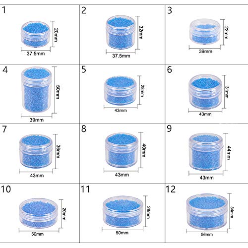 BENECREAT 16 Pack (25ml) Recipiente Vacío de Almacenamiento Bote de Plástico Transparente con Tapas de Rosca para Cuentas,Brillo,Maquillaje,Cosmeticos y Crema