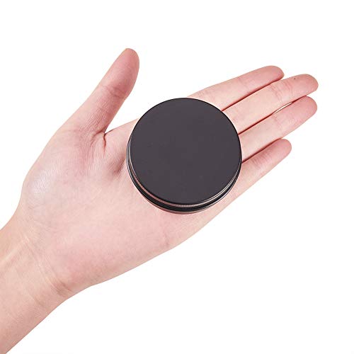 BENECREAT 20 Pack 50ml Lata de Aluminio Redondo Contenedor de Cosmético con Tapa de Rosca - Ideal para Almacenar Pequeñas Cosas(Negro)