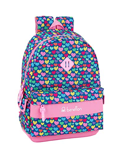 Benetton Cuori Mochila Grande, Rosa