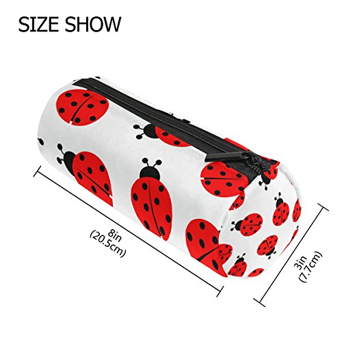 BENNIGIRY - Estuche para lápices de Ladybug con cremallera, multifunción, bolsa de papelería con cremallera, bolsa para regalo, bolsa de maquillaje de viaje