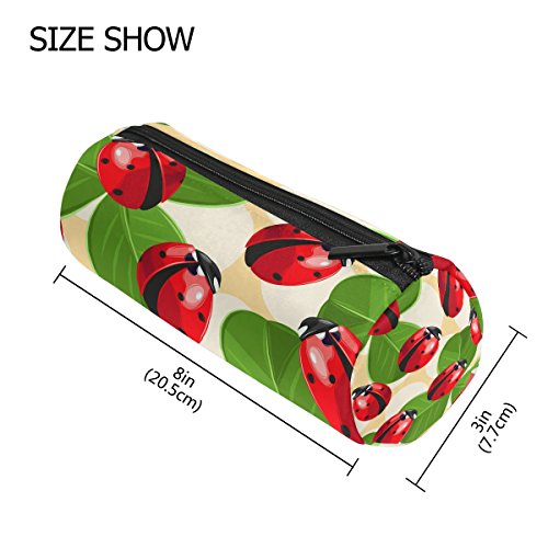 BENNIGIRY - Estuche para lápices de Ladybug con cremallera, multifunción, bolsa de papelería con cremallera, bolsa para regalo, bolsa de maquillaje de viaje