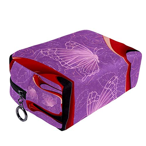 Bennigiry Killer - Neceser de viaje con tacones altos y bolsa de maquillaje, color rojo