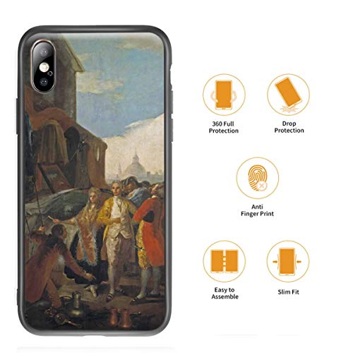 Berkin Arts Francisco De Goya para el Caso del iPhone X/iPhone XS/Estuche para teléfono móvil Artes/Impresión Giclee UV Cubierta del(Il Fair In Madrid)