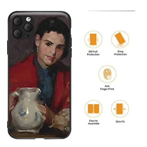 Berkin Arts Robert Henri para el Caso del iPhone 11 Pro MAX/Estuche para teléfono móvil de Bellas Artes/Impresión Giclee UV en la Cubierta del teléfono móvil(Segovia Girl Holding Pitcher)
