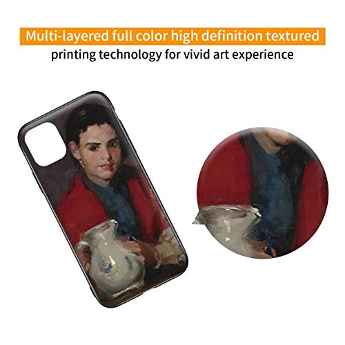 Berkin Arts Robert Henri para el Caso del iPhone 11 Pro/Estuche para teléfono móvil de Bellas Artes/Impresión Giclee UV en la Cubierta del teléfono móvil(Segovia Girl Holding Pitcher)