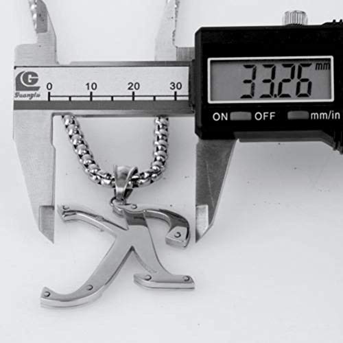 Bernice Funk Collar Colgante de Acero de Titanio Collar Colgante de Acero Inoxidable Joyería de Acero de Titanio 26 Letra Inglesa K Collar Colgante de Hombres Y MujeresComo se muestra