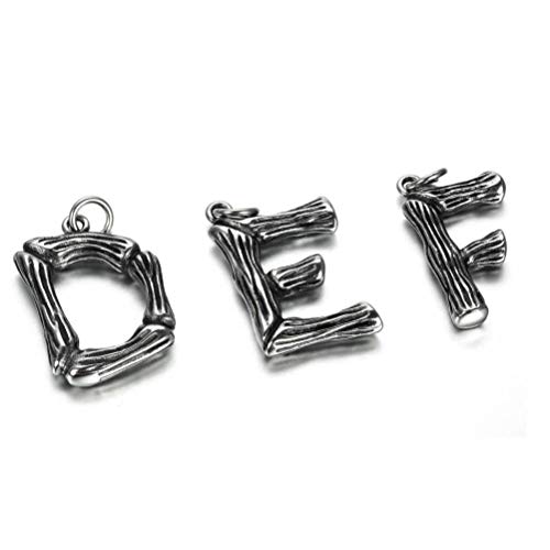 Bernice Funk Collar Colgante de Acero Inoxidable 26 Alfabeto Inglés Collar de Lava de Hip-Hop para Hombres Y Mujeres Accesorios de Acero de Titanio de Moda