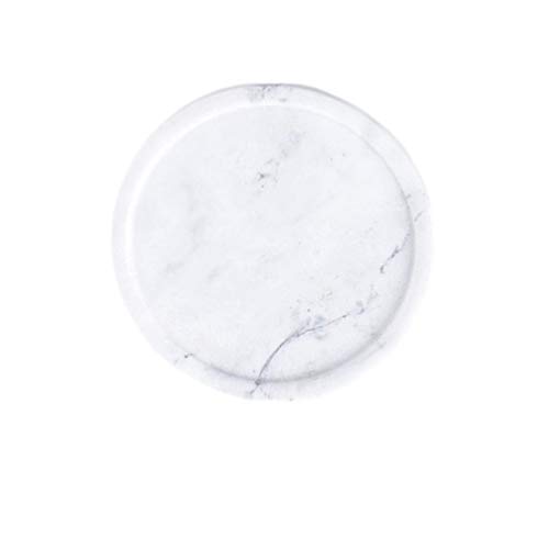 BESPORTBLE Joyería de Mármol Natural Plato de Anillo Plato Cosméticos Organizador de Joyería Bandeja de Fruta Plato de Postre Accesorios de Boda Regalo (Blanco)