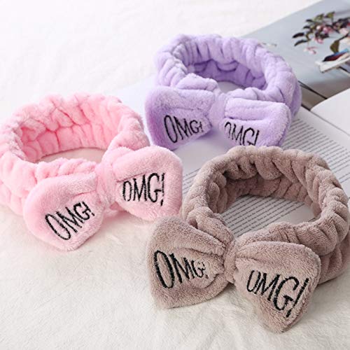 Best Quality - Women's Hair Accessories - letter omg coral fleece soft bow headbands for women girls cute hair holder hairbands hair bands headwear hair accessories - by NOEL - 1 PCs