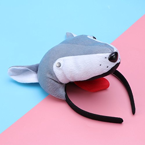 BESTOYARD Disfraz de Lobo para Niños Diadema Animal Conjunto de Orejas Animal Cola y Pajarita Traje de Costume para Halloween Fiesta 3 Piezas Lobo