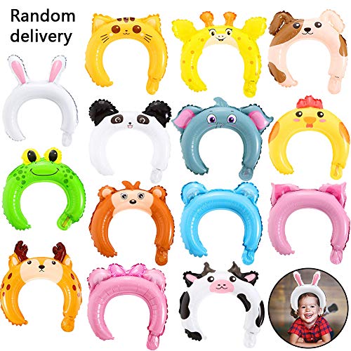 BESTZY Balloon Hair Band 50 Piezas Diadema Orejas Animales Lindo Diadema para Globos Surtido de Diademas de Jungla para Cabello Fiesta Temática Favores de Decoración de Halloween(Enviado al Azar)