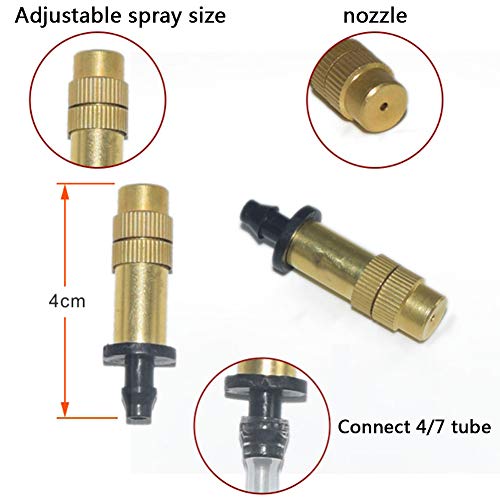 BETOY 15pcs Ajustable Bronce Cabezas De Pulverizacion De La Boquilla De Nebulizacion De Riego Boquilla Rociadora Aerosol Atomización Cobre Regadera Goteo Sistema El Riego Del Jardín Riego